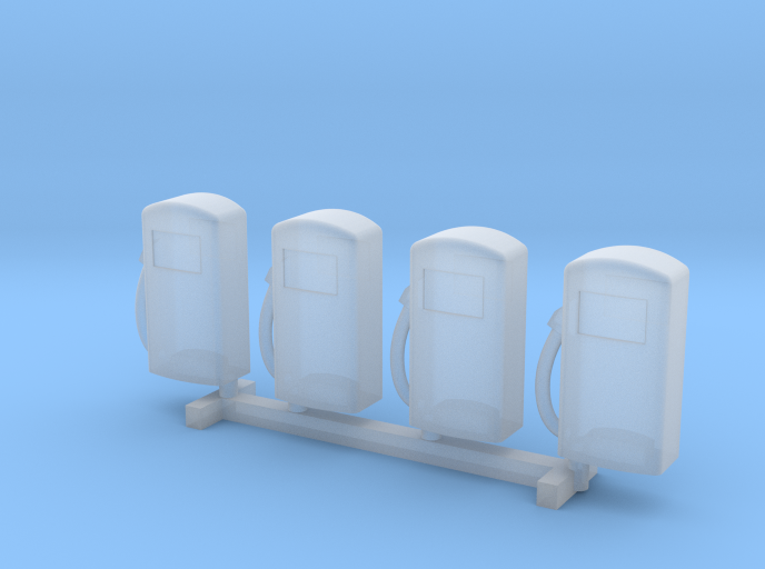 N Scale '60s Gas Pumps 4pc