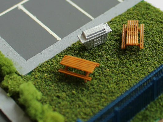 N Scale 2x Picnic Bench