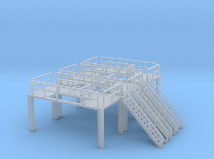 N Scale 3x Refinery Stairs (modular)