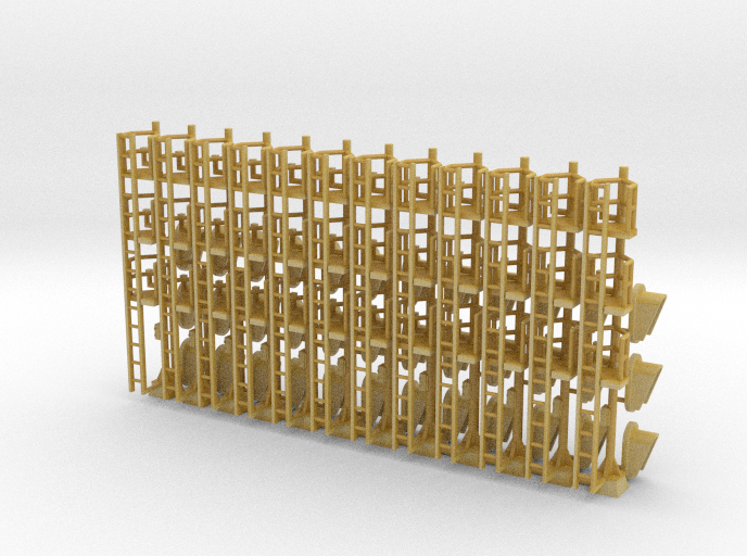 N Modern Signal Mast 3 heads RH12pc