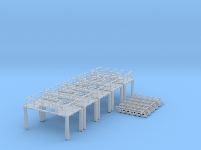 N Scale 5x Refinery Stairs (modular)