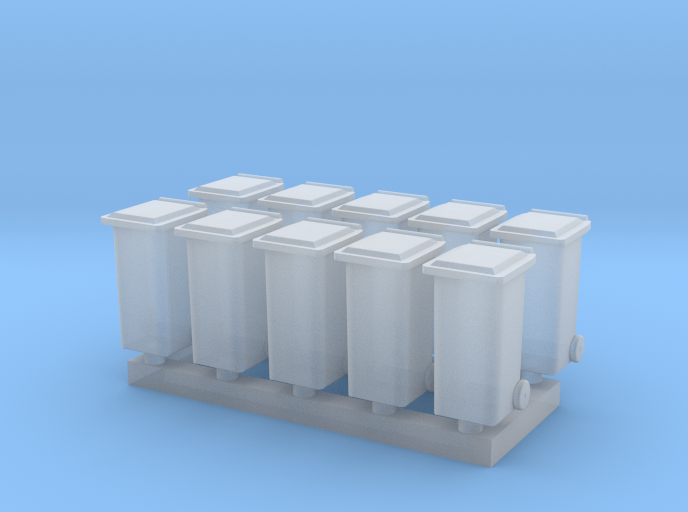 N Scale 10x Household Waste Container (Wheelie Bin