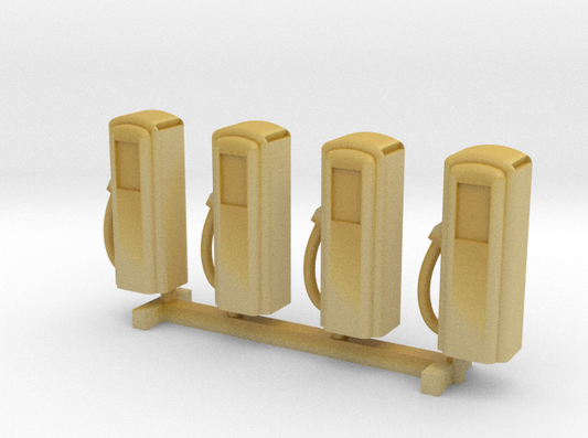 N Scale '50s Gas Pumps 4pc