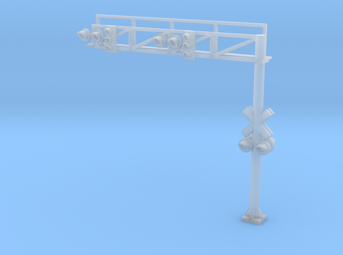 N Scale RR crossing Gantry+traffic Lights