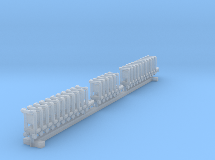 N Scale Luggage Trolleys (3 Rows)