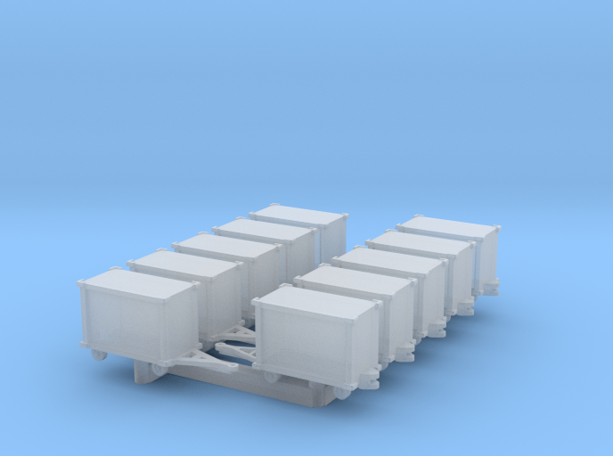 1:400 GSE Baggage Cart Closed 10pc