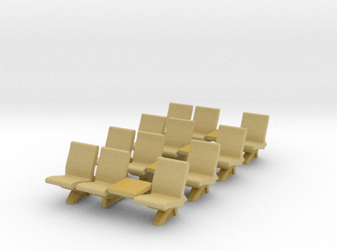 HO Scale Waiting Room Seats 4x3