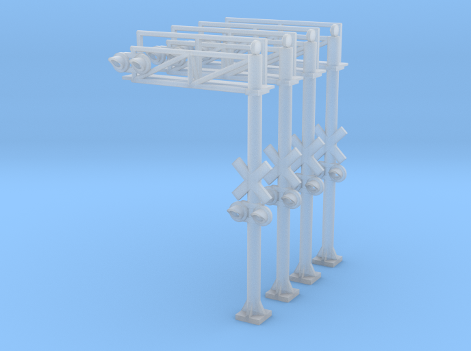 N Scale Crossing Gantry 1 Lane 4pc LED