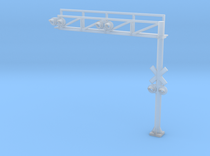 N Scale Crossing Gantry 2 lanes LED front