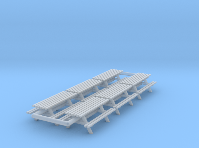 N Scale 6x Picnic Bench