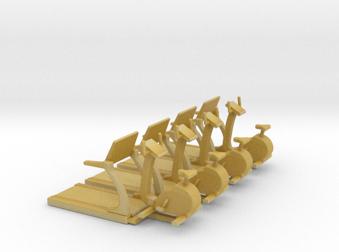 HO Scale Fitness Equipment 8pc