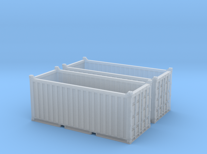 N Scale 20ft Open Top Container (2pc)