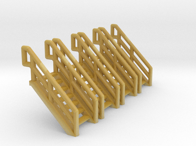 Z Scale Industrial Stairs 7 (4pc)