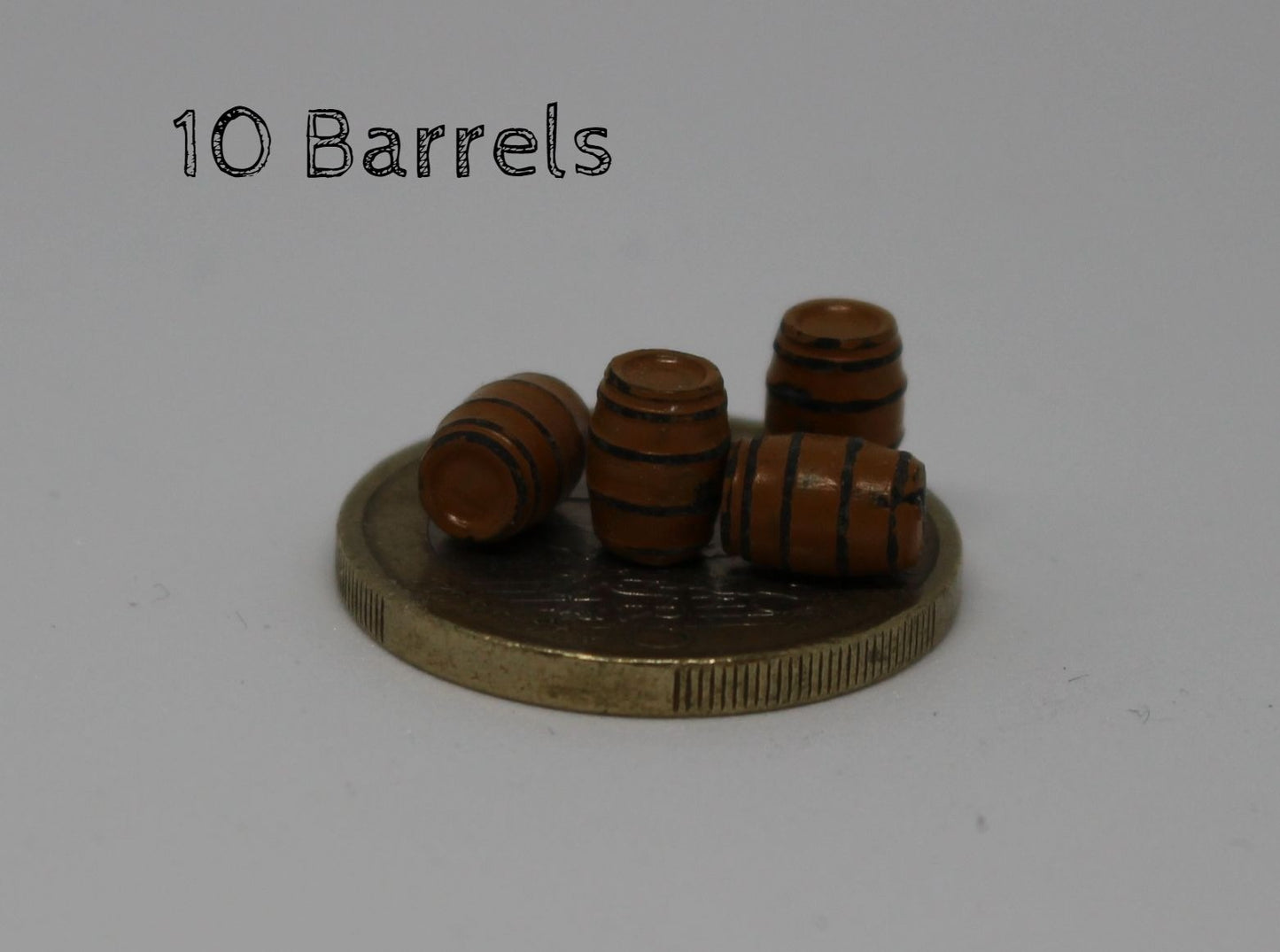 N Scale 10 Wooden Barrels