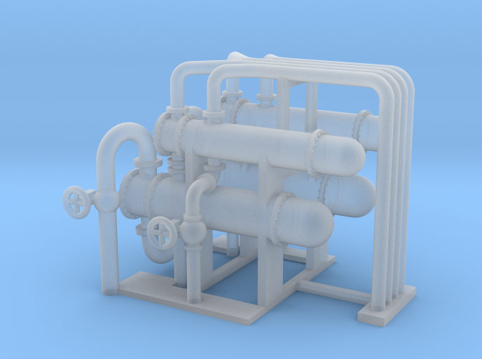 N Scale Heat Exchanger #4 w Pipes