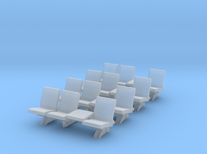 HO Scale Waiting Room Seats 4x3