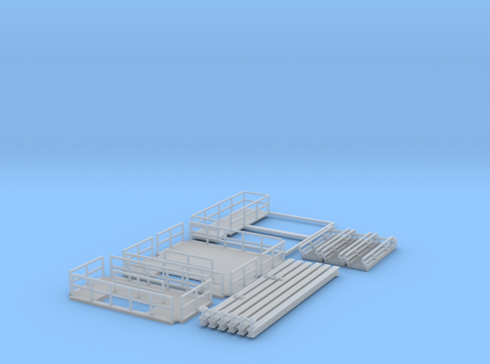 N Scale Refinery Stairs+Railings