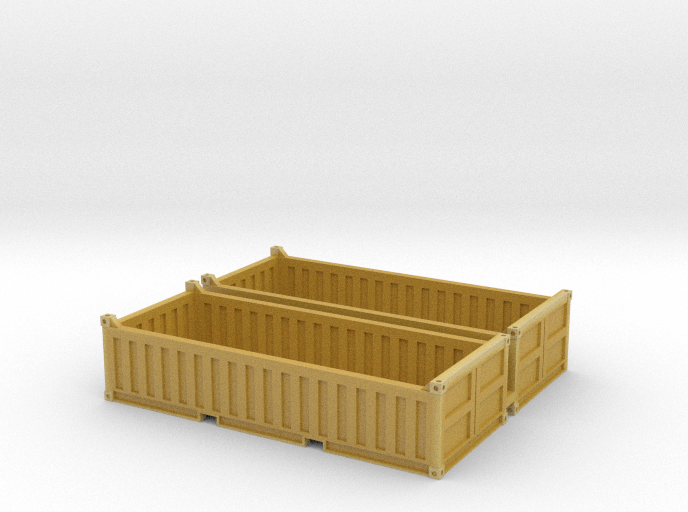 N Scale 20ft Open Top Container Half Height (2pc W