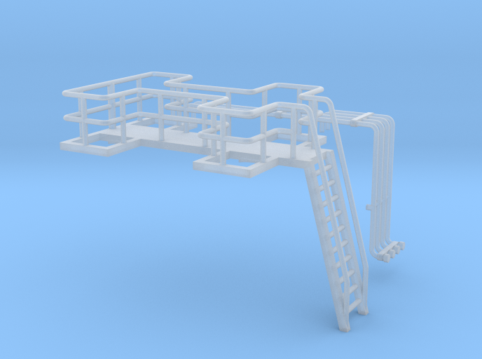 N Scale Tank Farm walkway, ladder and pipes