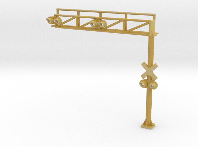 N Scale Crossing Gantry 2 lanes LED front